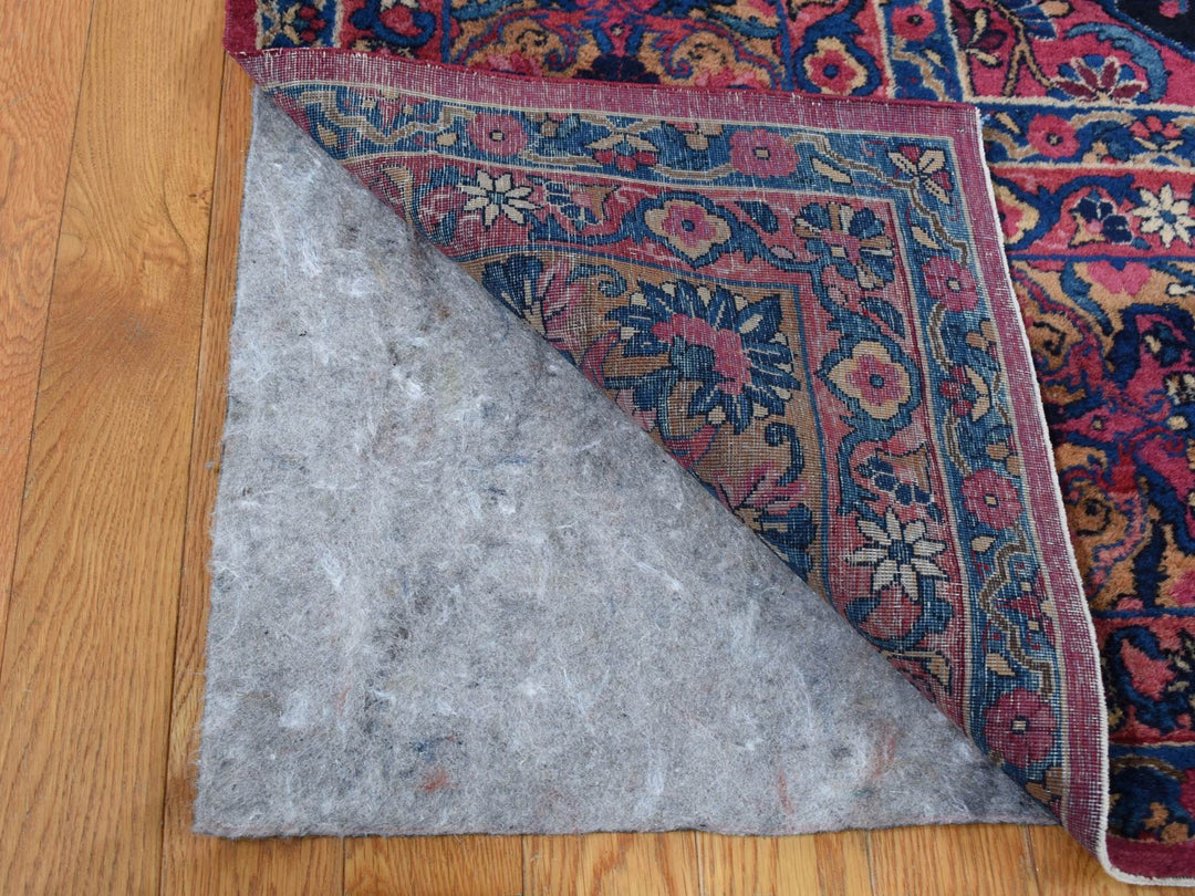 8'10" x 14'1" Vintage Hand Knotted Pink Wool Rectangle Oriental Rug - MOA10287642
