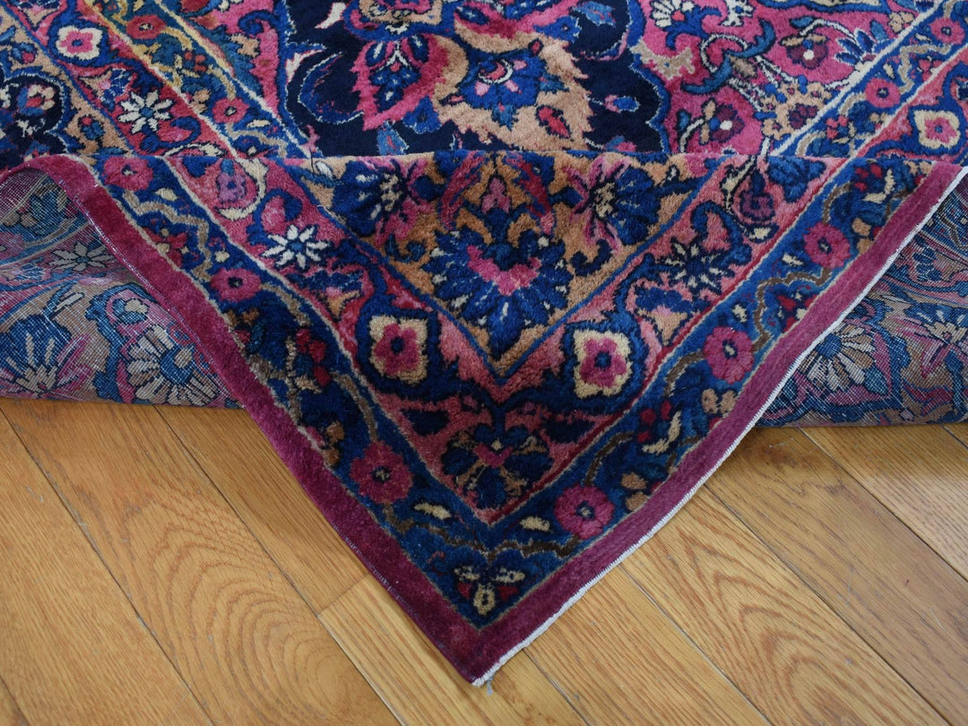 8'10" x 14'1" Vintage Hand Knotted Pink Wool Rectangle Oriental Rug - MOA10287642