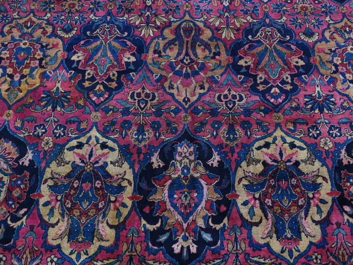 8'10" x 14'1" Vintage Hand Knotted Pink Wool Rectangle Oriental Rug - MOA10287642