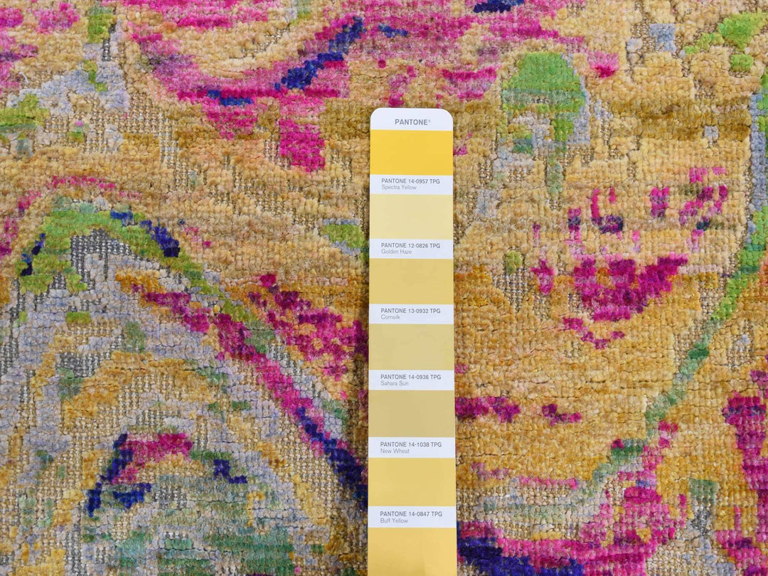3'0" x 9'2" New Hand Knotted Multicolored Wool & Silk Runner Oriental Rug - MOA10287654