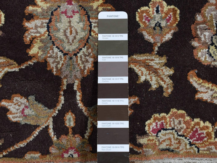2'7" x 15'9" New Hand Knotted Brown Wool & Silk Runner Oriental Rug - MOA10287656