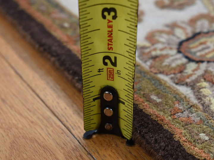 2'7" x 15'9" New Hand Knotted Brown Wool & Silk Runner Oriental Rug - MOA10287656