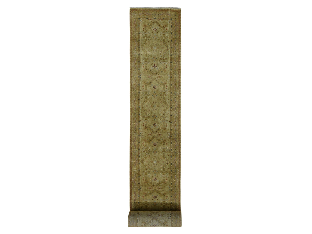 3'0" x 23'3" New Hand Knotted Brown Wool Runner Oriental Rug - MOA10287657
