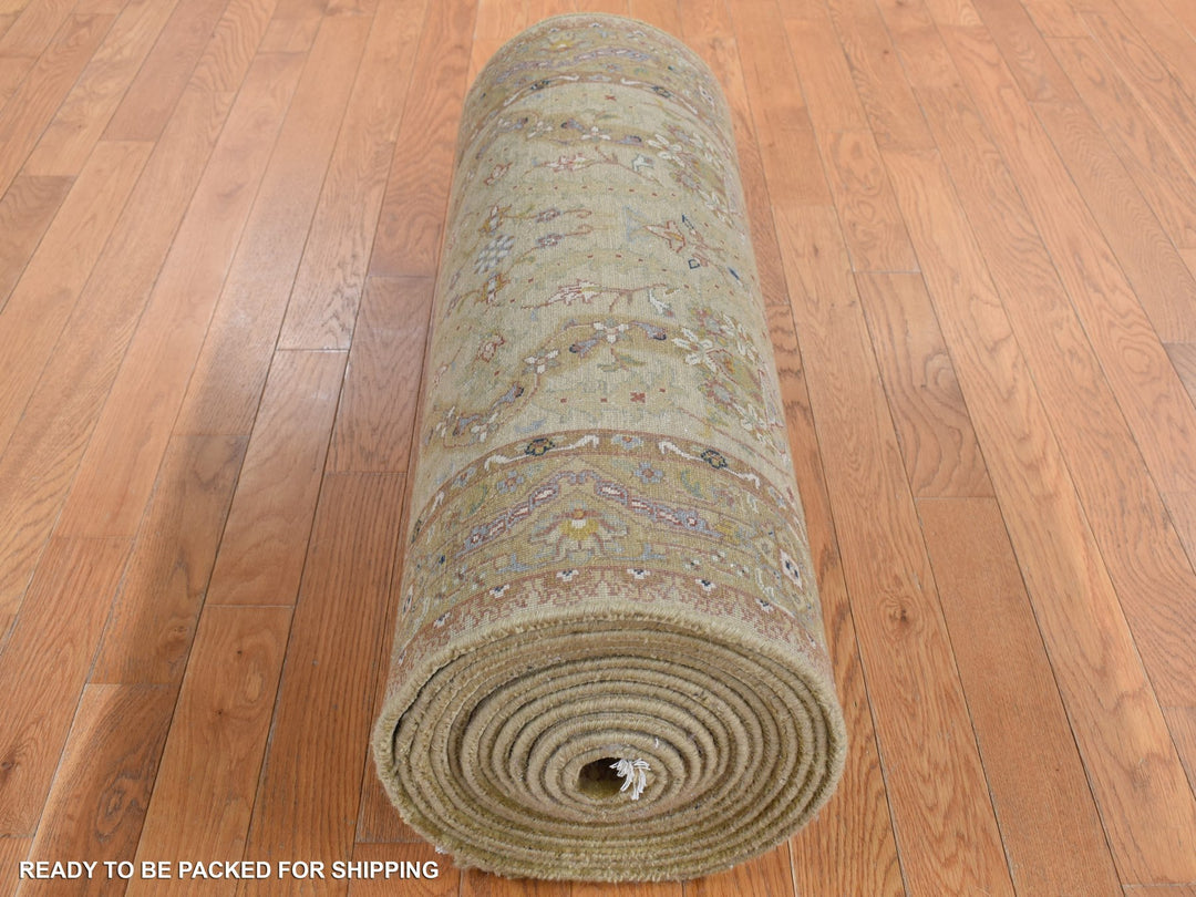 3'0" x 23'3" New Hand Knotted Brown Wool Runner Oriental Rug - MOA10287657