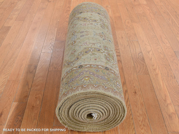 3'0" x 23'3" New Hand Knotted Brown Wool Runner Oriental Rug - MOA10287657