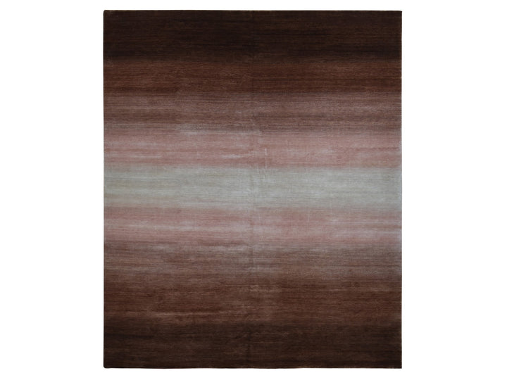 12'4" x 15'0" New Hand Knotted Brown Wool Rectangle Oriental Rug - MOA10287664