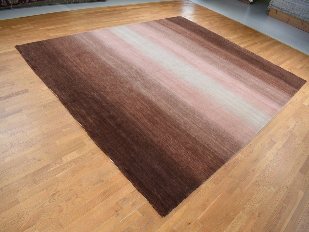 12'4" x 15'0" New Hand Knotted Brown Wool Rectangle Oriental Rug - MOA10287664
