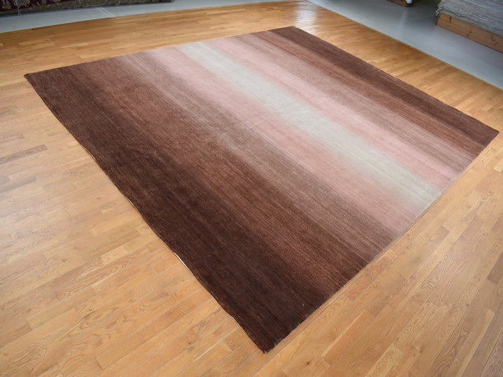 12'4" x 15'0" New Hand Knotted Brown Wool Rectangle Oriental Rug - MOA10287664