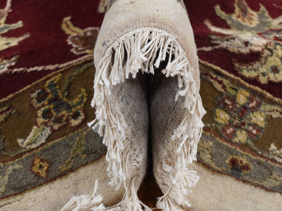 12'0" x 15'3" New Hand Knotted Ivory Wool & Silk Rectangle Oriental Rug - MOA10287665