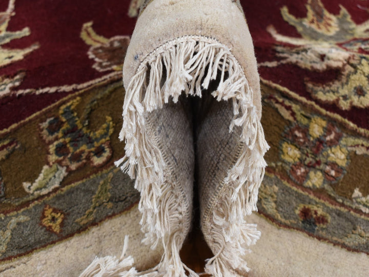 12'0" x 15'3" New Hand Knotted Ivory Wool & Silk Rectangle Oriental Rug - MOA10287665