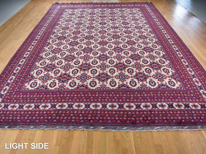 13'0" x 19'4" New Hand Knotted Ivory Wool Rectangle Oriental Rug - MOA10287670