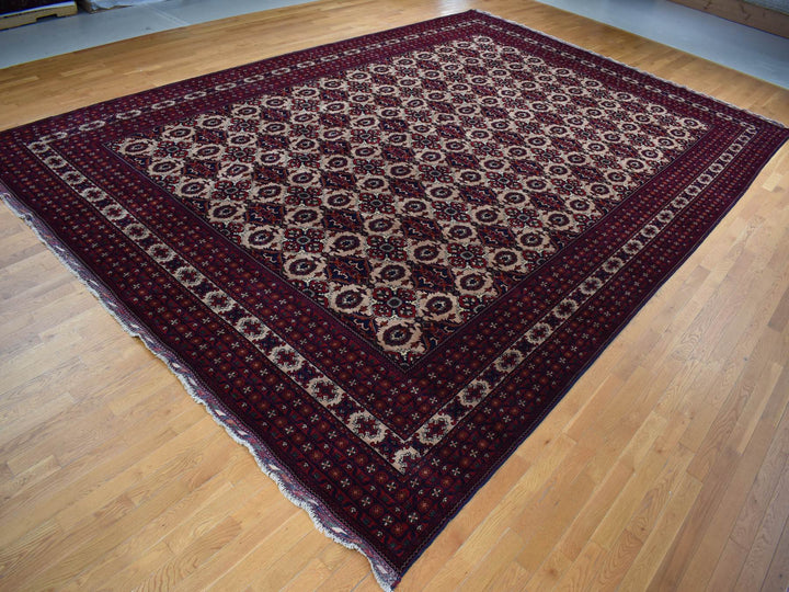 13'0" x 19'4" New Hand Knotted Ivory Wool Rectangle Oriental Rug - MOA10287670