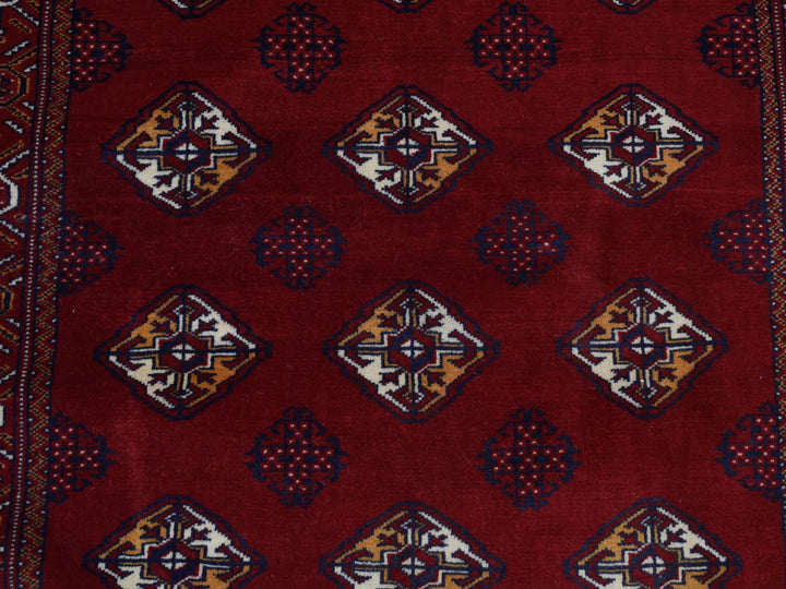 3'3" x 4'2" New Hand Knotted Red Wool Rectangle Oriental Rug - MOA10287684