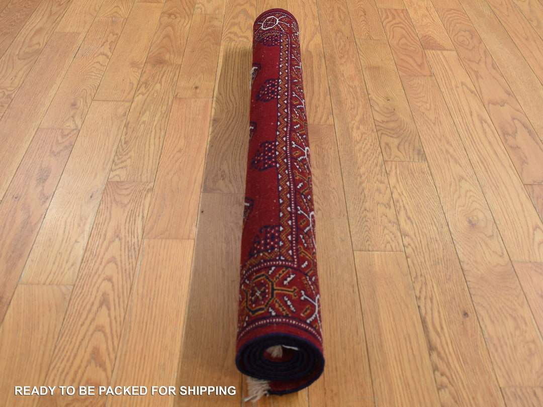 3'3" x 4'2" New Hand Knotted Red Wool Rectangle Oriental Rug - MOA10287684