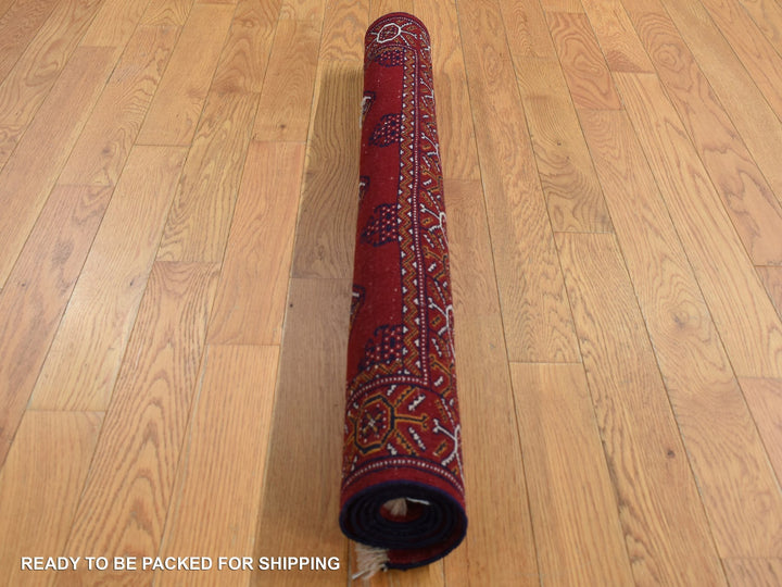 3'3" x 4'2" New Hand Knotted Red Wool Rectangle Oriental Rug - MOA10287684
