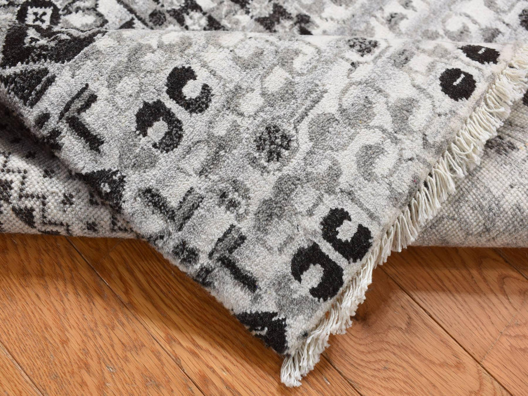 2'8" x 3'0" New Hand Knotted Grey Wool Rectangle Oriental Rug - MOA10287686