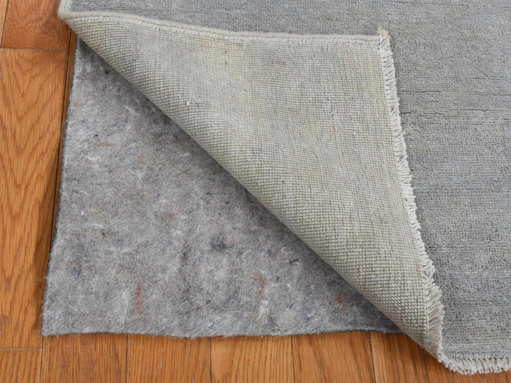 2'7" x 9'10" New Hand Knotted Grey Wool Runner Oriental Rug - MOA10287691