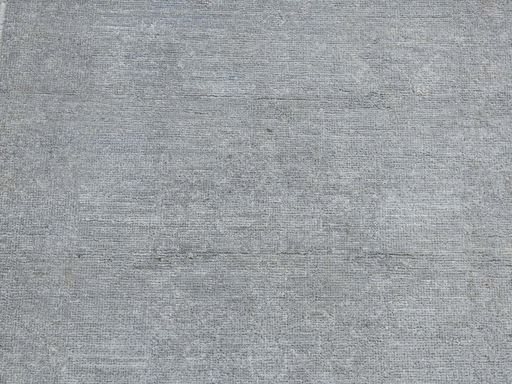2'7" x 9'10" New Hand Knotted Grey Wool Runner Oriental Rug - MOA10287691