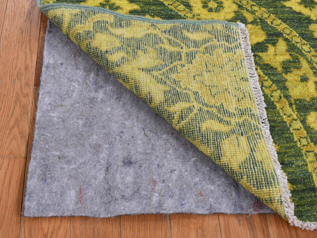 4'1" x 11'8" New Hand Knotted Overdyed Wool Runner Oriental Rug - MOA10287693