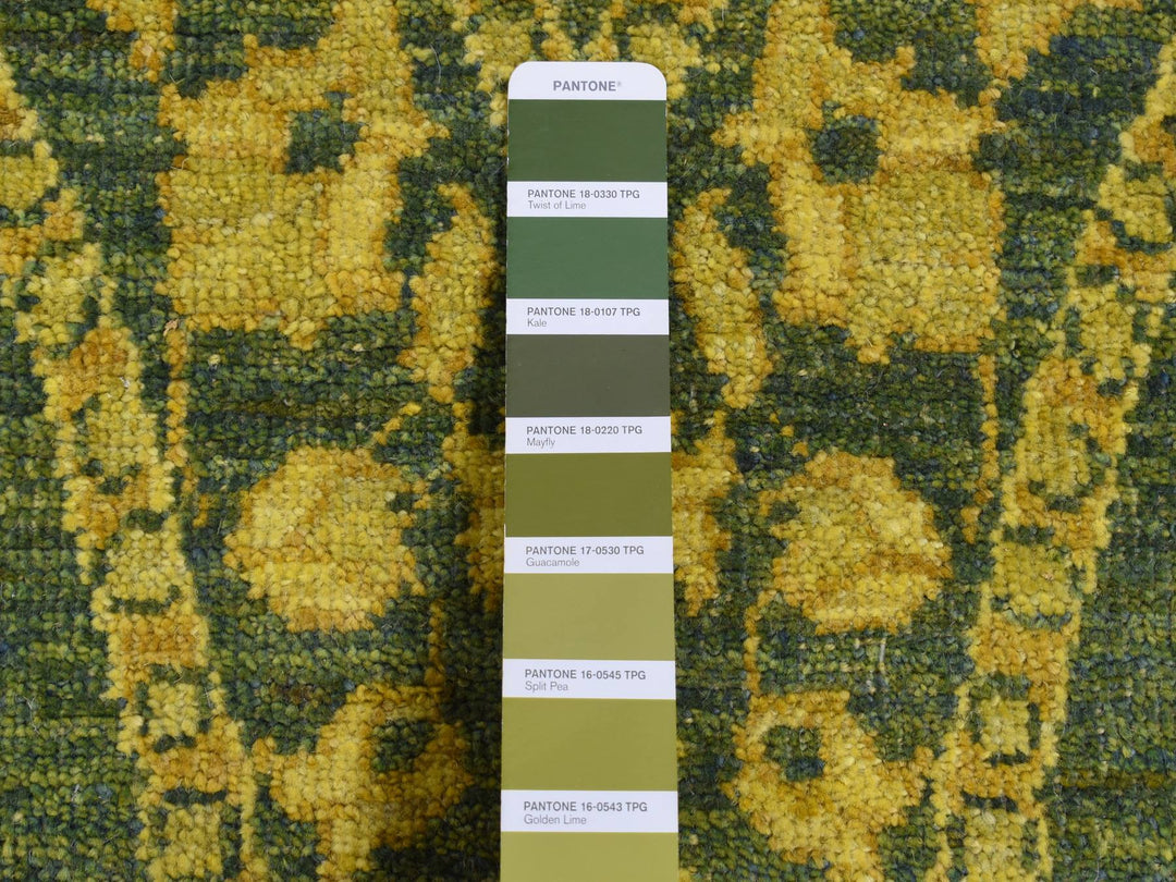 4'1" x 11'8" New Hand Knotted Overdyed Wool Runner Oriental Rug - MOA10287693