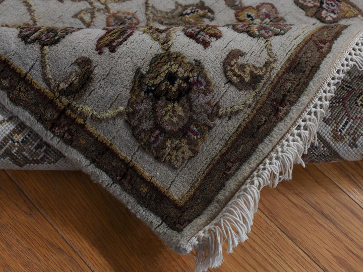 2'7" x 16'0" New Hand Knotted Ivory Wool & Silk Runner Oriental Rug - MOA10287694