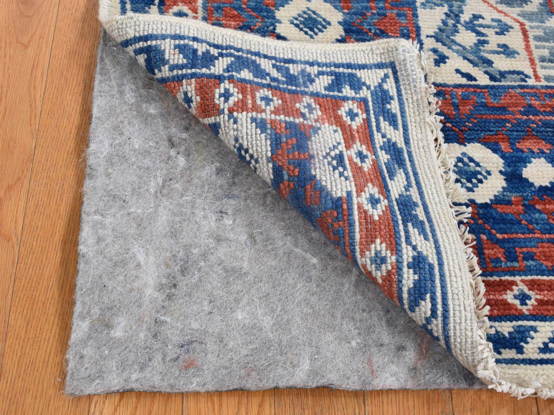 4'1" x 14'0" New Hand Knotted Ivory Wool Runner Oriental Rug - MOA10287696