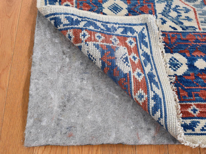 4'1" x 14'0" New Hand Knotted Ivory Wool Runner Oriental Rug - MOA10287696