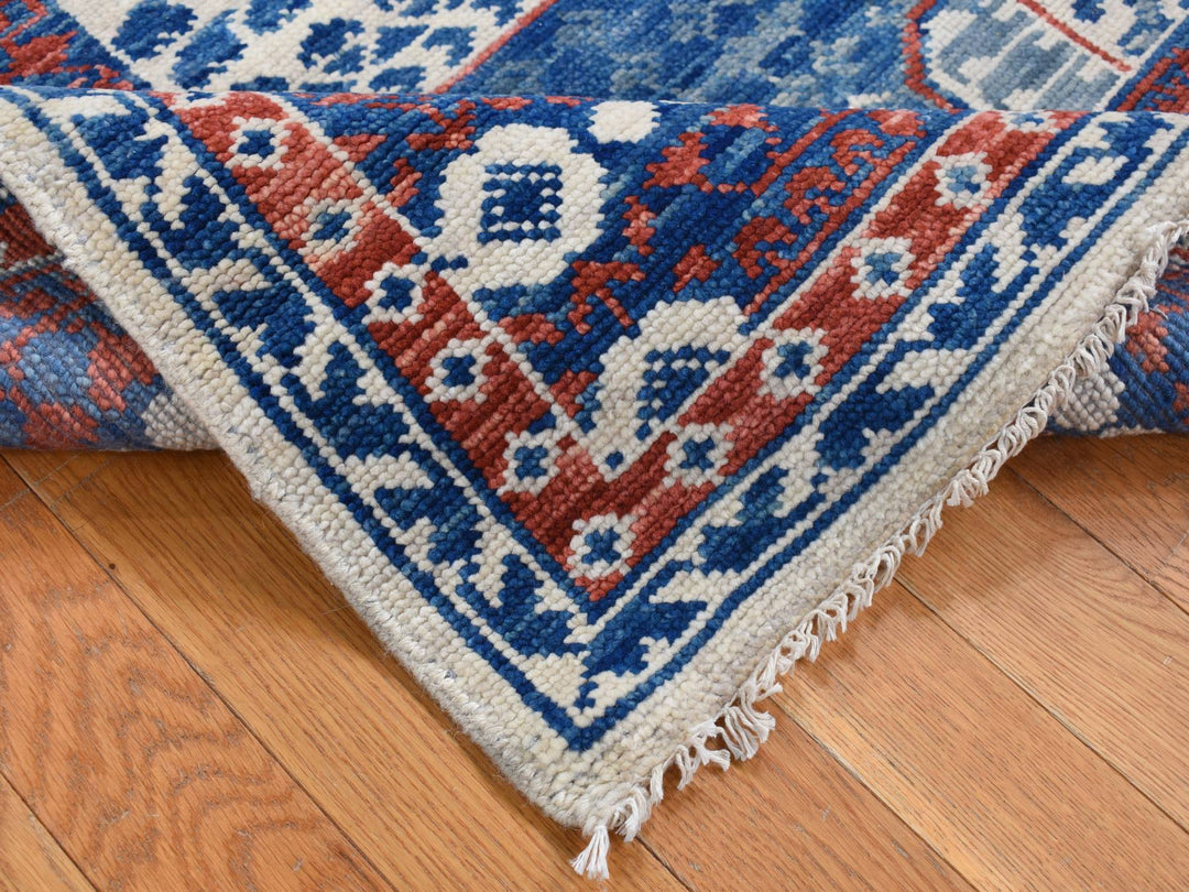 4'1" x 14'0" New Hand Knotted Ivory Wool Runner Oriental Rug - MOA10287696