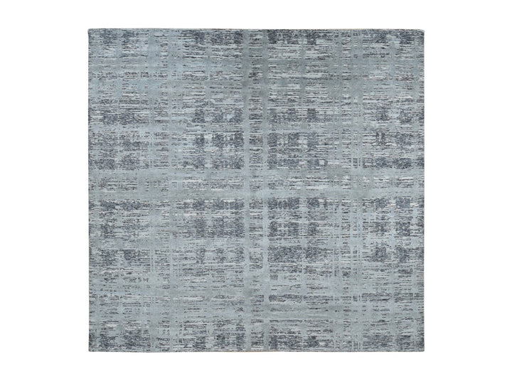 10'1" x 10'1" New Hand Knotted Grey Wool Square Oriental Rug - MOA10287705