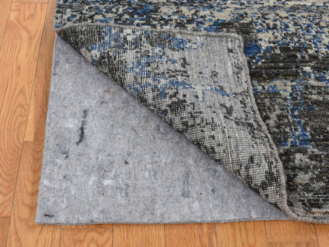 8'1" x 10'1" New Hand Knotted Grey Wool Rectangle Oriental Rug - MOA10287706