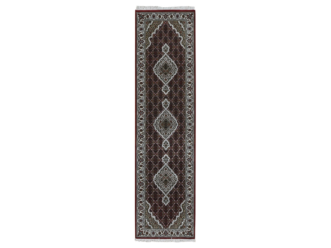 2'8" x 10'5" New Hand Knotted Red Wool Runner Oriental Rug - MOA10287725