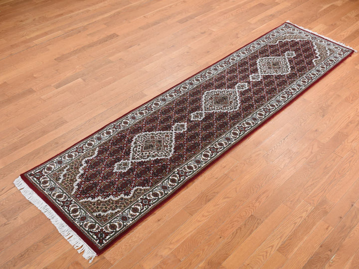 2'8" x 10'5" New Hand Knotted Red Wool Runner Oriental Rug - MOA10287725