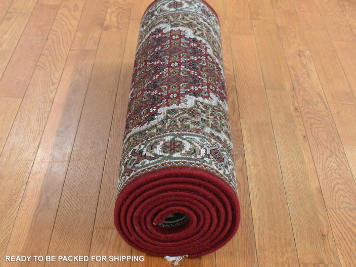 2'8" x 10'5" New Hand Knotted Red Wool Runner Oriental Rug - MOA10287725