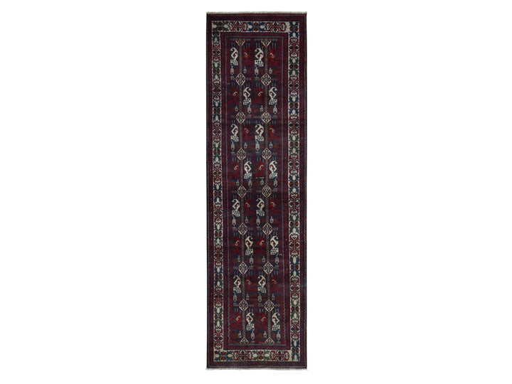 2'6" x 9'3" New Hand Knotted Red Wool Runner Oriental Rug - MOA10287726