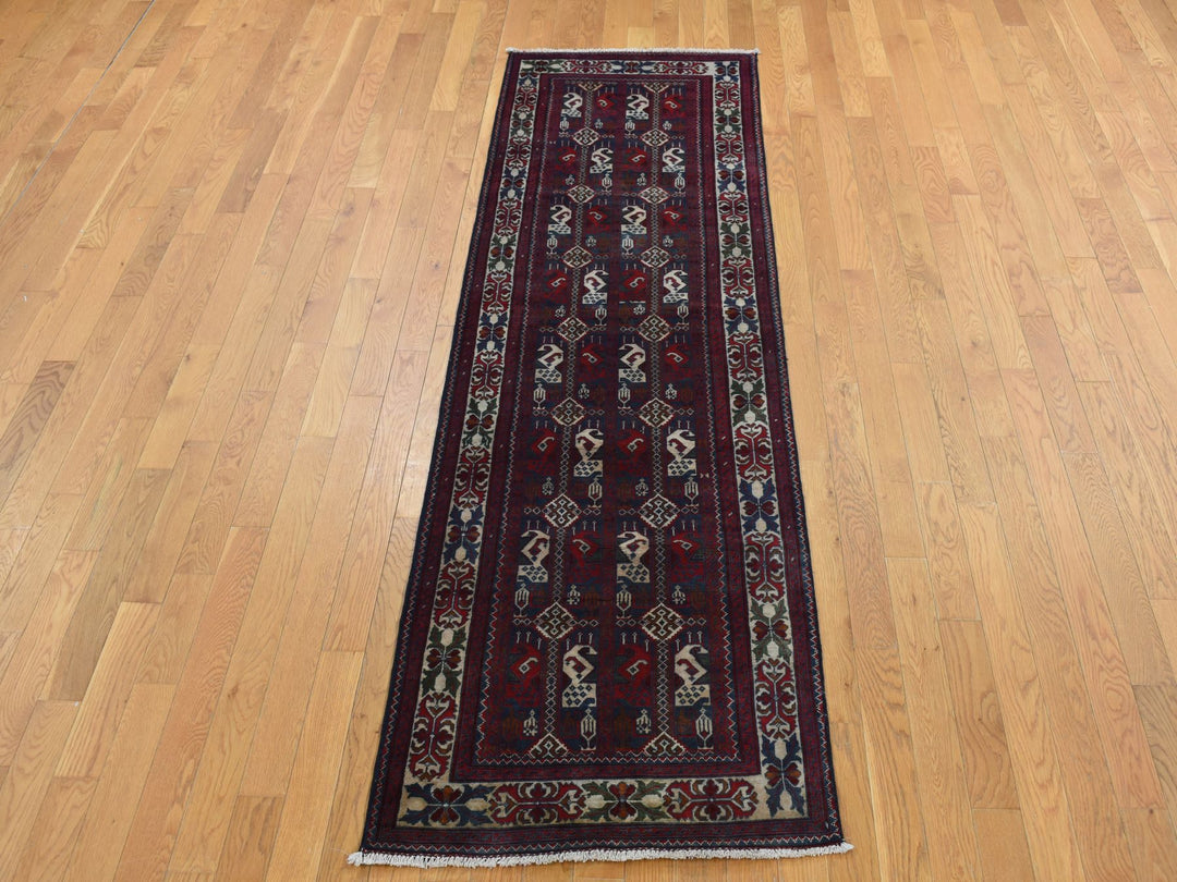 2'6" x 9'3" New Hand Knotted Red Wool Runner Oriental Rug - MOA10287726