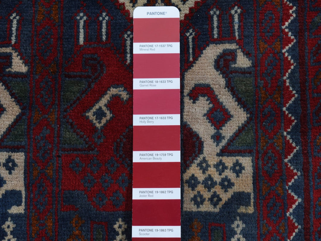 2'6" x 9'3" New Hand Knotted Red Wool Runner Oriental Rug - MOA10287726