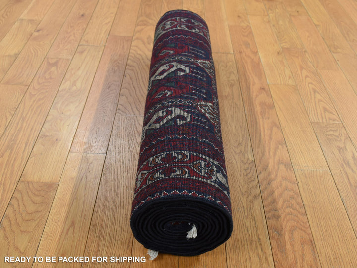 2'6" x 9'3" New Hand Knotted Red Wool Runner Oriental Rug - MOA10287726
