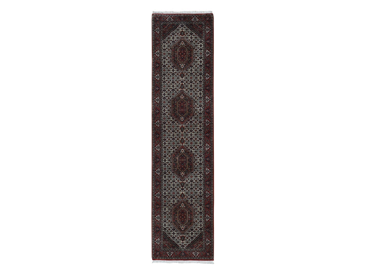 2'9" x 11'4" New Hand Knotted Ivory Wool Runner Oriental Rug - MOA10287728