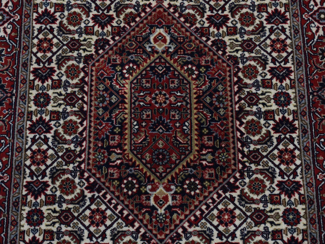 2'9" x 11'4" New Hand Knotted Ivory Wool Runner Oriental Rug - MOA10287728