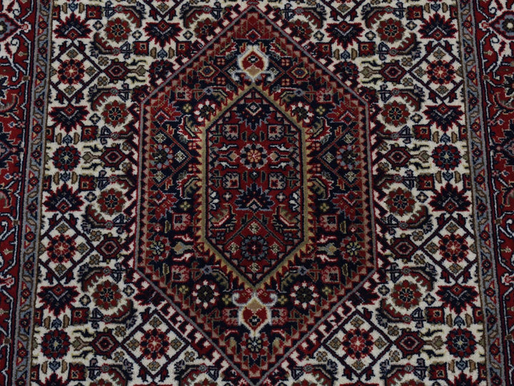 2'9" x 11'4" New Hand Knotted Ivory Wool Runner Oriental Rug - MOA10287728