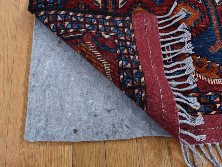 5'1" x 6'6" New Hand Knotted Red Wool Rectangle Oriental Rug - MOA10287732