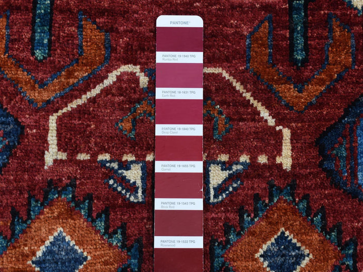 5'1" x 6'6" New Hand Knotted Red Wool Rectangle Oriental Rug - MOA10287732