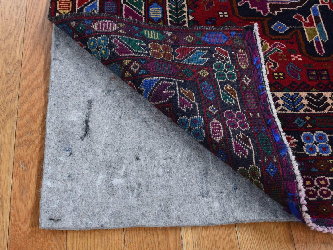 3'10" x 6'5" New Hand Knotted Red Wool Rectangle Oriental Rug - MOA10287734