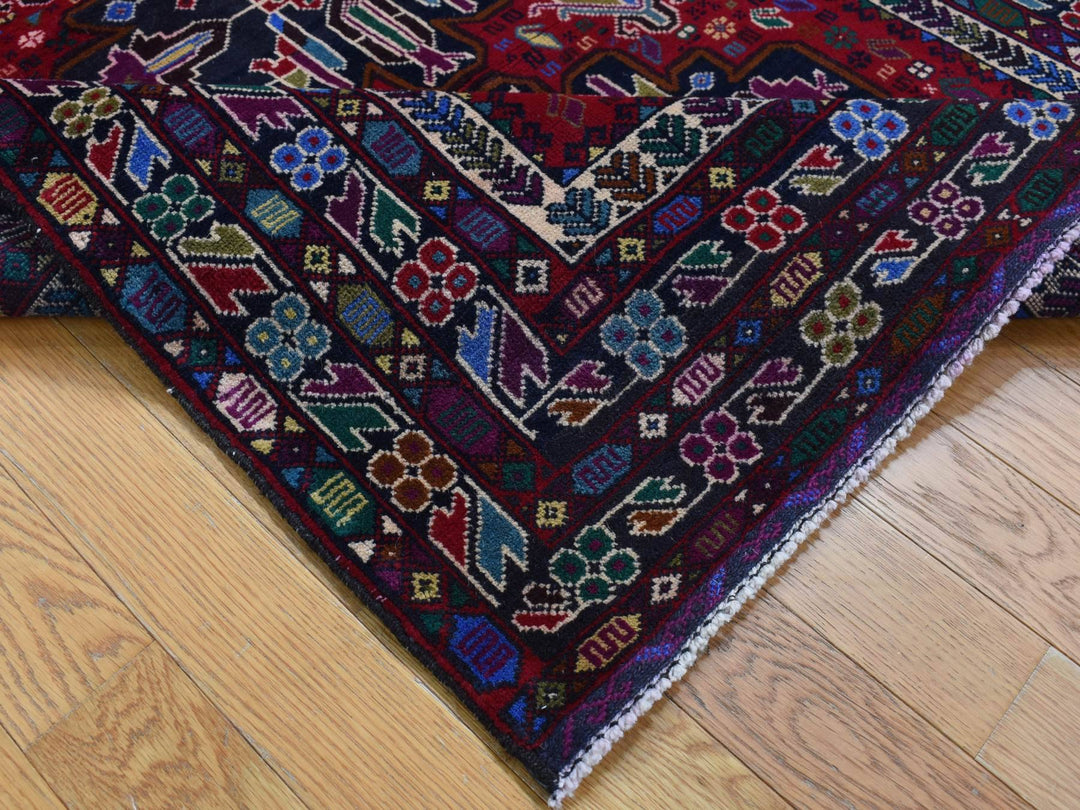 3'10" x 6'5" New Hand Knotted Red Wool Rectangle Oriental Rug - MOA10287734