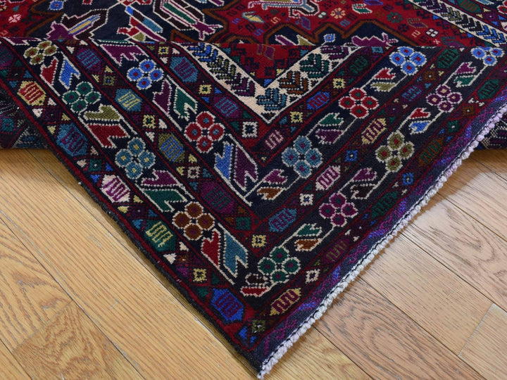 3'10" x 6'5" New Hand Knotted Red Wool Rectangle Oriental Rug - MOA10287734