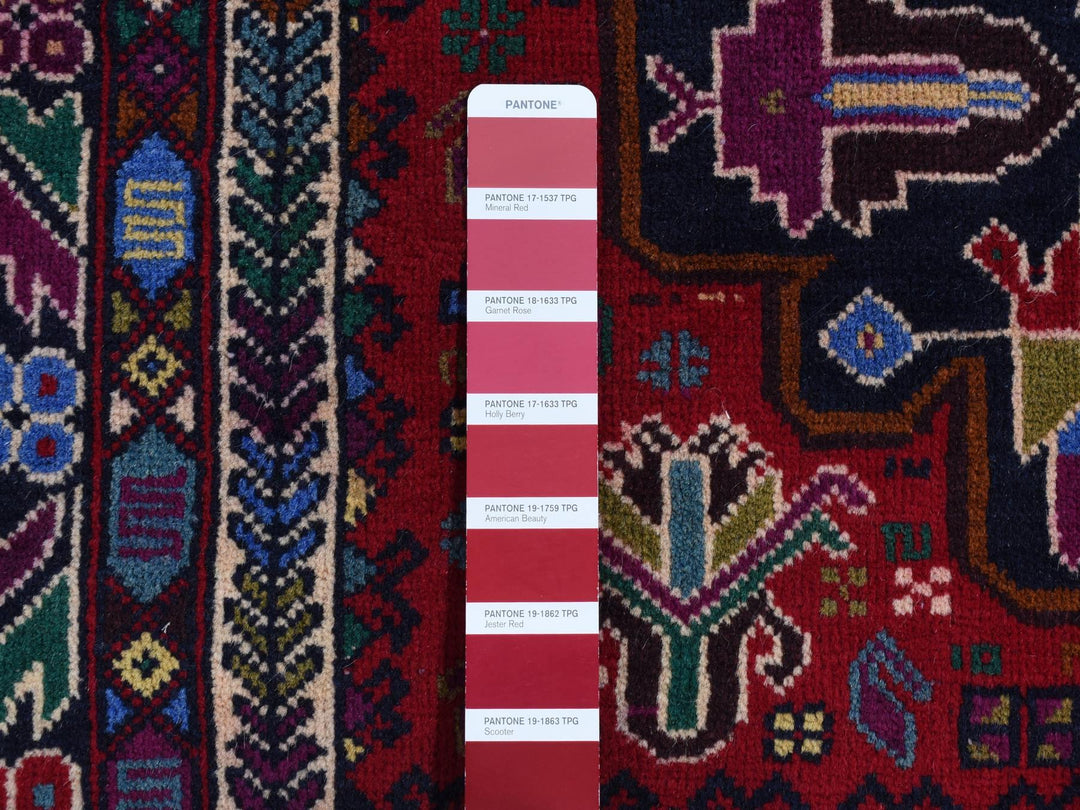 3'10" x 6'5" New Hand Knotted Red Wool Rectangle Oriental Rug - MOA10287734