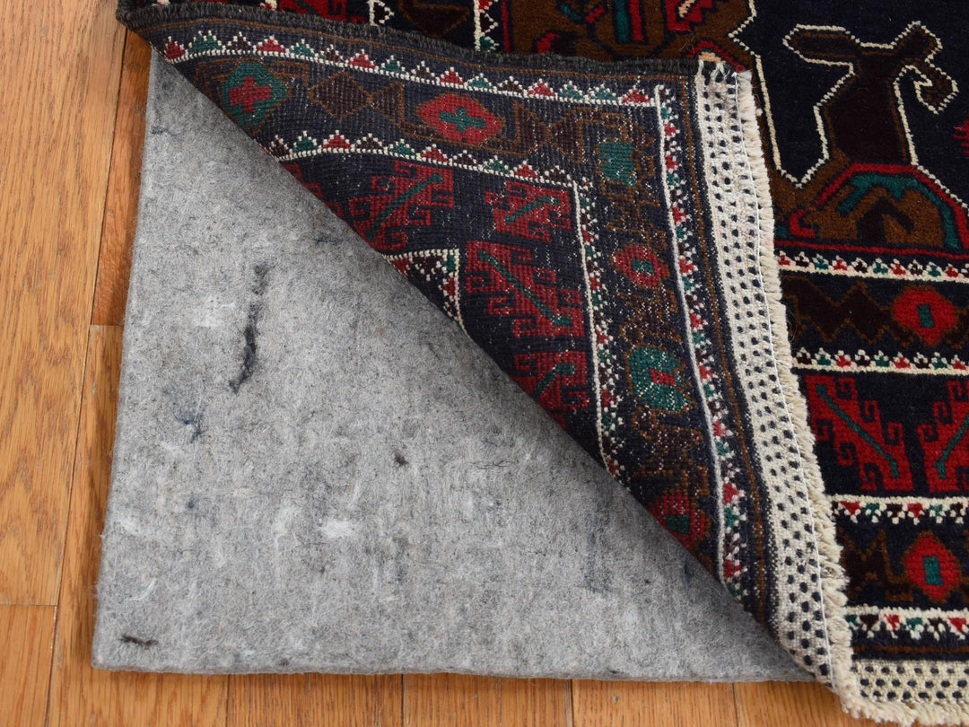 3'10" x 6'9" New Hand Knotted Blue Wool Rectangle Oriental Rug - MOA10287735
