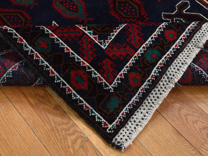 3'10" x 6'9" New Hand Knotted Blue Wool Rectangle Oriental Rug - MOA10287735