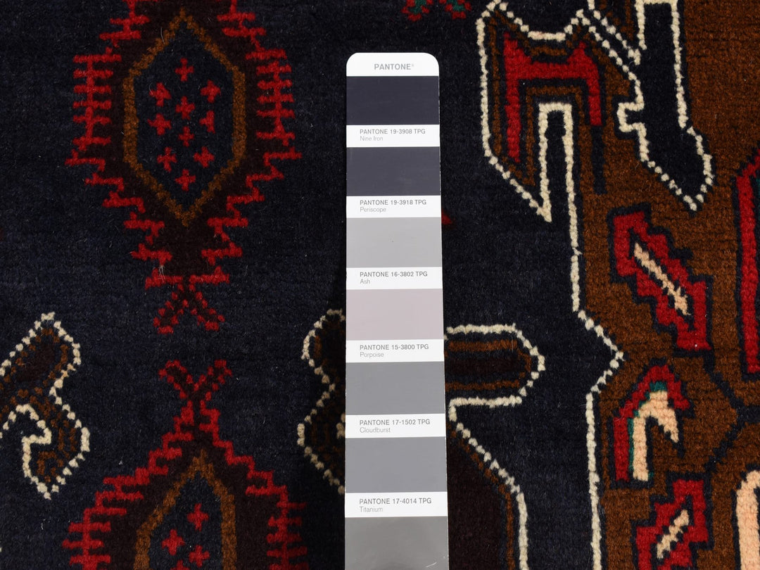 3'10" x 6'9" New Hand Knotted Blue Wool Rectangle Oriental Rug - MOA10287735