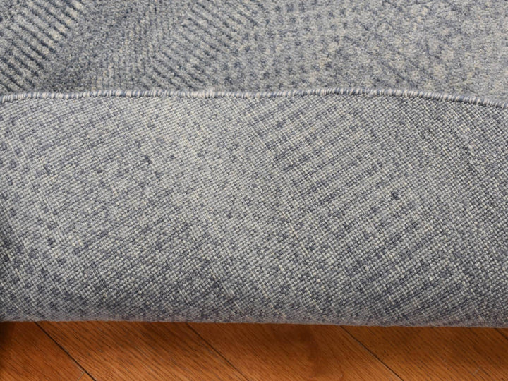 10'0" x 10'0" New Hand Knotted Grey Wool & Silk Round Oriental Rug - MOA10287754